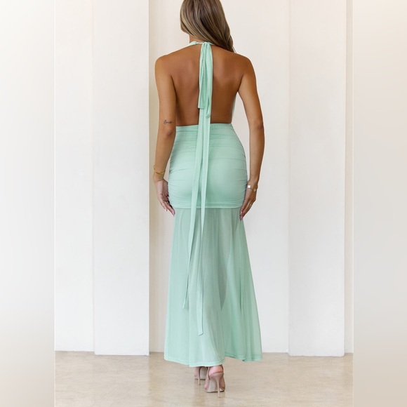 wedding guest dresses dark green ZAPAKA Women Dark Green Wedding Guest Dress with Slit Spaghetti Straps Ruffles Bridesmaid Dress, Pine / US6 main image 0